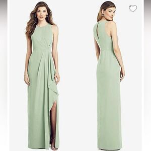 NWTs After Six Sleeveless Chiffon Dress w/ Draped Front Slit Size 22